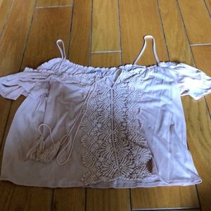 Charlotte Russe Pink Off-The-Shoulder Top